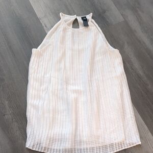 Chico's Black Label: White Pleated Sleeveless Halter Style Top